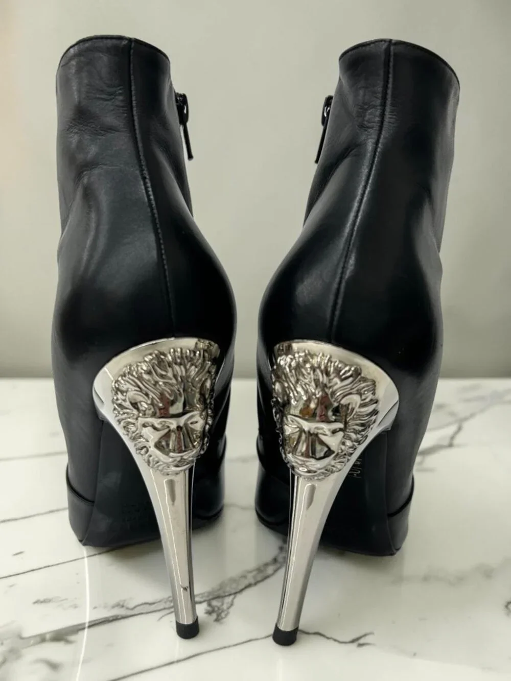 Versus Versace Lion Head Ankle Boots, New and Pristine, Size 39.5 EU